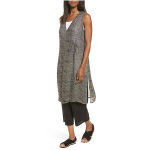 Eileen Fisher Black/White Wrap Tunic/Vest XL